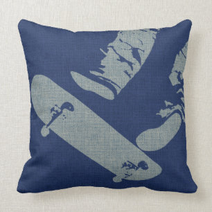 Coussin Saut de skateboard - Pilote à lancer bleu de la ma