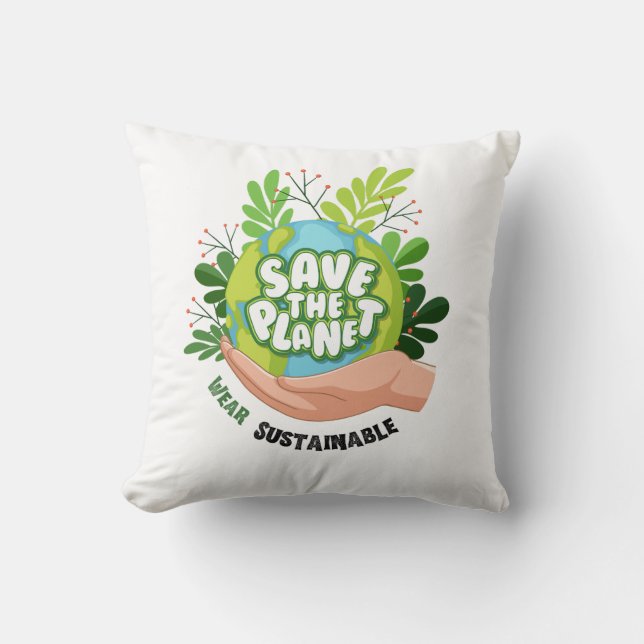 Coussin Sauvez la planète (Recto)