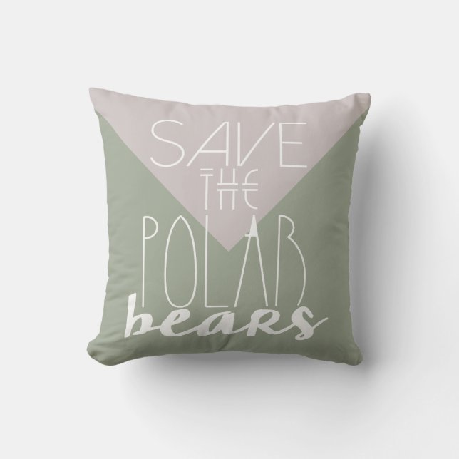 Coussin Sauvez Les Ours Polaires | Changements climatiques (Recto)