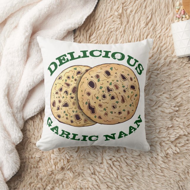 Coussin Savoureux Garlic Naan Pain de pain plat indien (Couverture)
