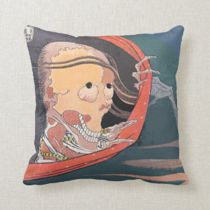 Coussin Scandale Japonaise Skeleton Ghost Woodblock