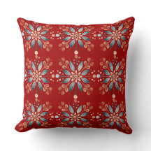 Scandinave Folk Snowflake Motif Arrière - plan rou