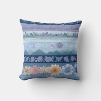 Coussin Scandinavian Floral Stripe Landscape Throw Pillow
