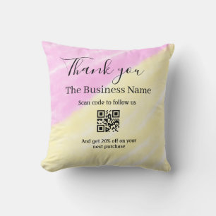 Coussin Scannez le QR pour nous suivre merci code de réduc