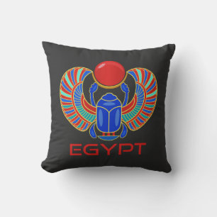 Coussin Scarab Égyptien Avec Le Mot Egypte Jeter L'Oreille