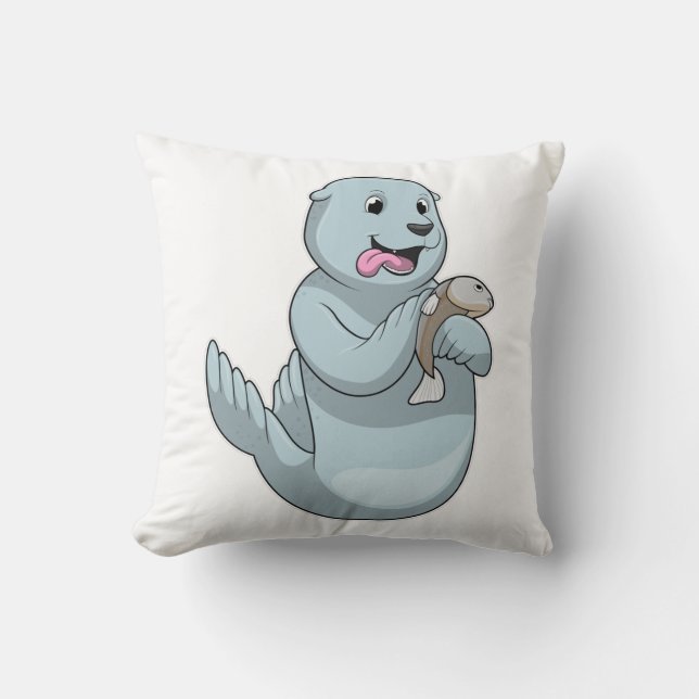 Coussin Sceau avec poisson (Recto)