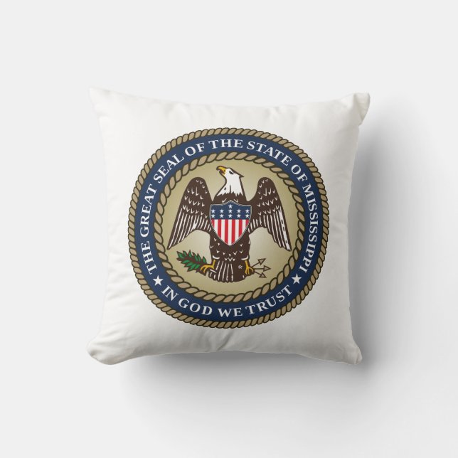 Coussin Sceau du Mississippi (État des États-Unis) (Recto)