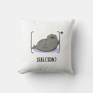 Coussin Sceau Ion Funny Mer Lion Pun