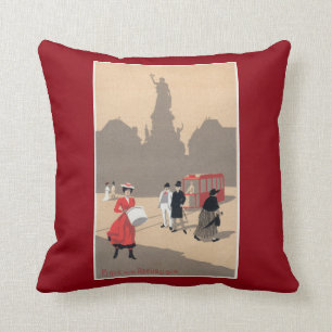 Coussin Scène d'art déco de Place de la Republique