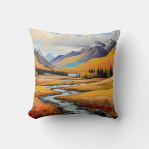 Coussin Scène d'automne de collines colorées