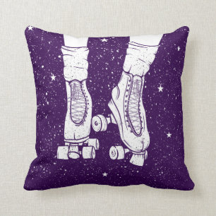 Coussin Scène de l'univers de patinage à rouleaux.