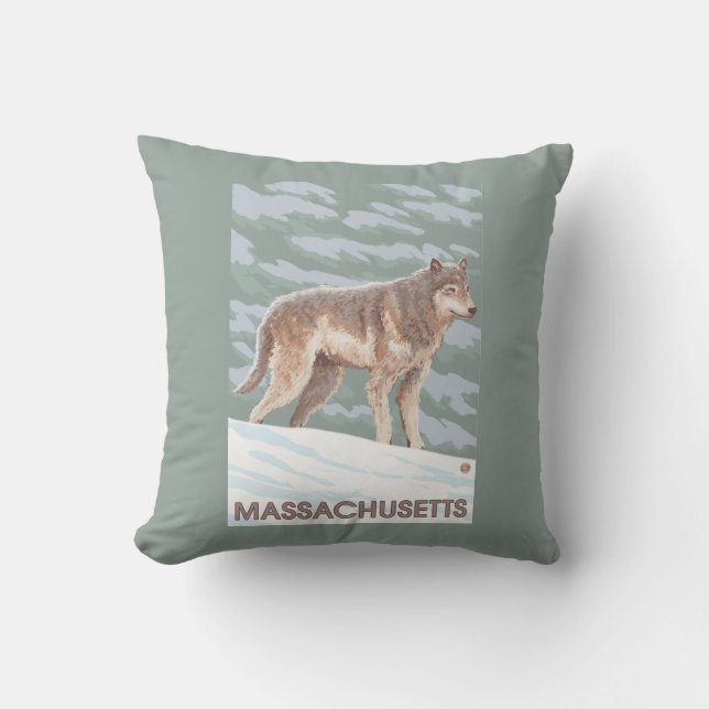 Coussin Scène de MassachusettsWolf (Recto)