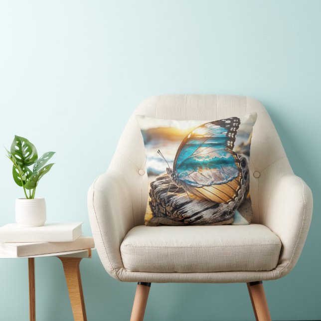 Coussin Scène De Mer Dans Les Ailes De Papillon (Chaise)