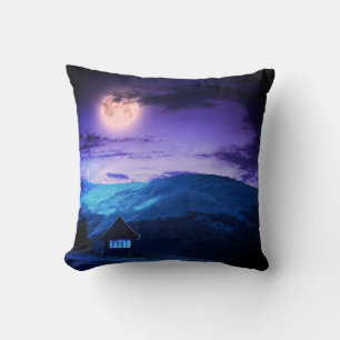 Coussin Scène de montagne radieuse au clair de lune