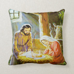 Coussin Scène de Noël de la Nativité Jeu d'oreiller