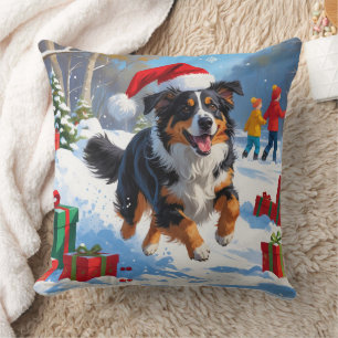 Coussin Scène de Noël du berger australien