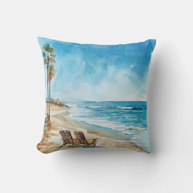 Coussin Scène de plage (Recto)