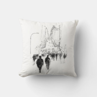 Coussin Scène de rue Abstraite