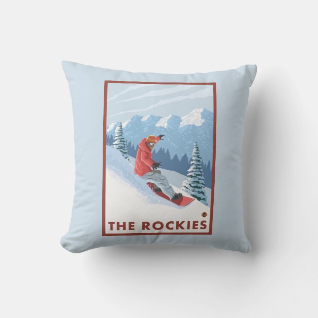 Coussin Scène de surfeur - les Rocheuses (Recto)