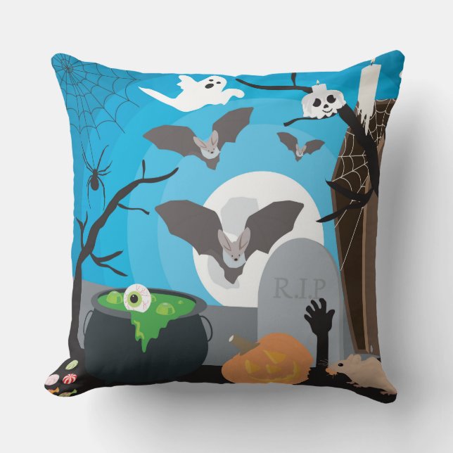 Coussin Scène d'Halloween (Recto)
