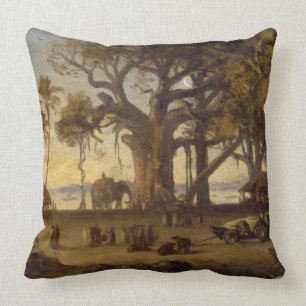 Coussin Scène éclairée par la lune d'amon indien de