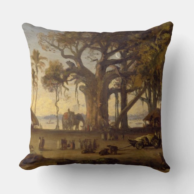 Coussin Scène éclairée par la lune d'amon indien de (Recto)
