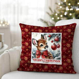 Coussin Scène enneigée charmante pour la décoration de la 