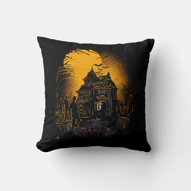 Coussin Scène Horrifique du cauchemar d'Halloween (Recto)