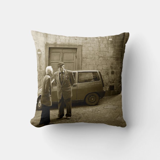 Coussin Scène italienne de rue dans le carreau de carré de (Recto)