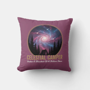 Coussin Scène nocturne de la galaxie du campeur céleste