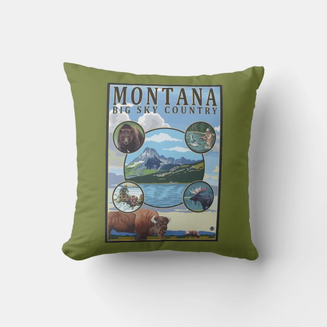 Coussin Scènes d'état du Montana (Recto)