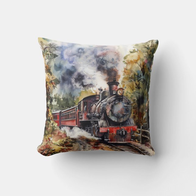 Coussin Scenic Landscape with Train (Recto)