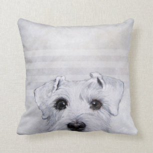 Coussin schnauzer blanc