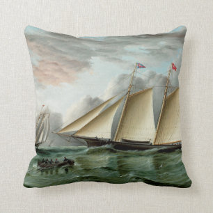 Coussin Schooner Mohawk au large du phare de Sandy Hook