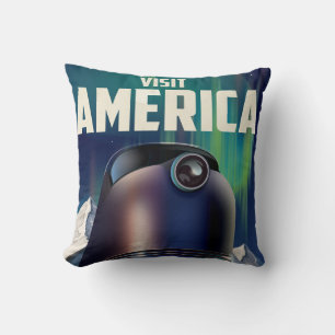Coussin Science-fiction Visiter l'affiche de voyage en Amé