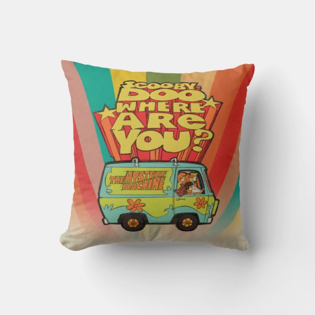 Coussin Scooby-Doo | "Où Es-Tu ?" Retro Cartoon Van (Recto)