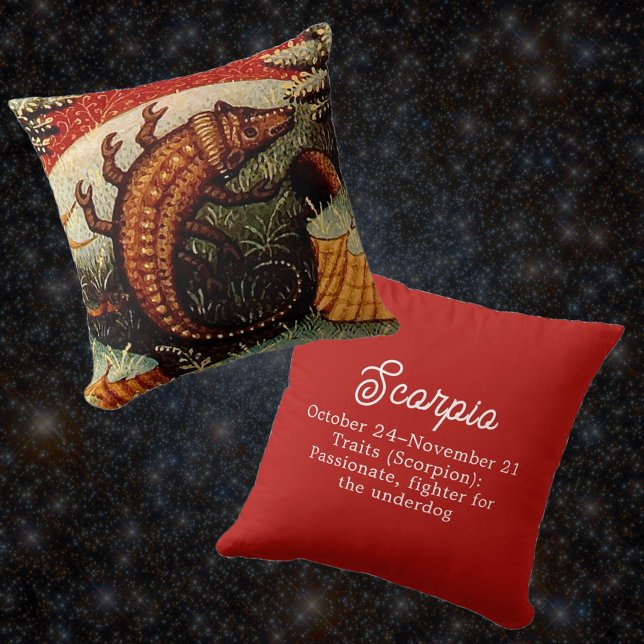 Coussin Scorpio Scorpion signe Zodiac Anniversaire (Créateur téléchargé)