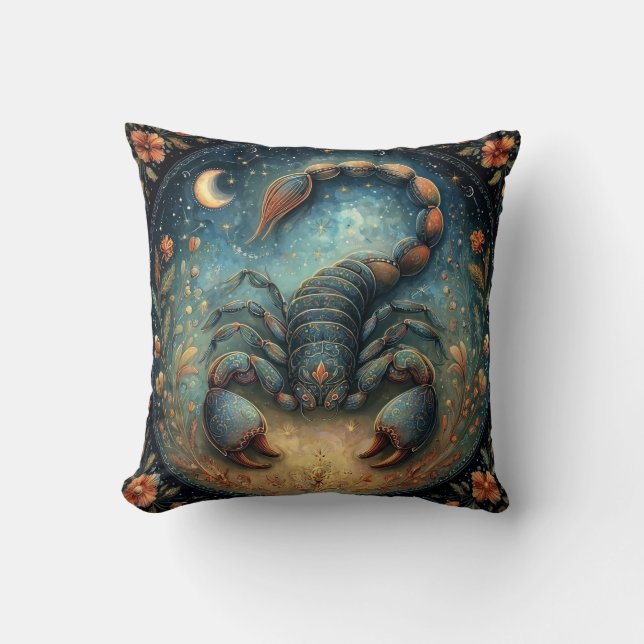Coussin Scorpio Zodiac Astrology Sign Celestial Birthday (Recto)
