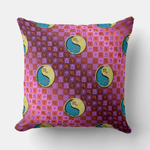 Coussin Scorpion & Coq de Métal