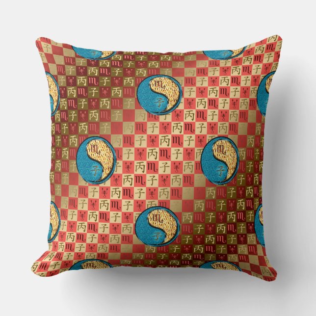 Coussin Scorpion & Rat de feu (Recto)