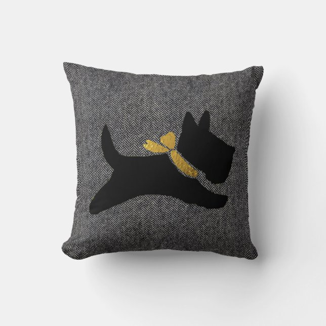 Coussin Scottie noir votre arête de hareng de choix de (Recto)