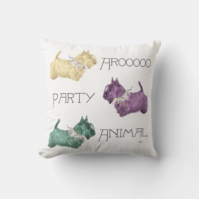 Coussin Scottish Terrier Party Animaux (Recto)