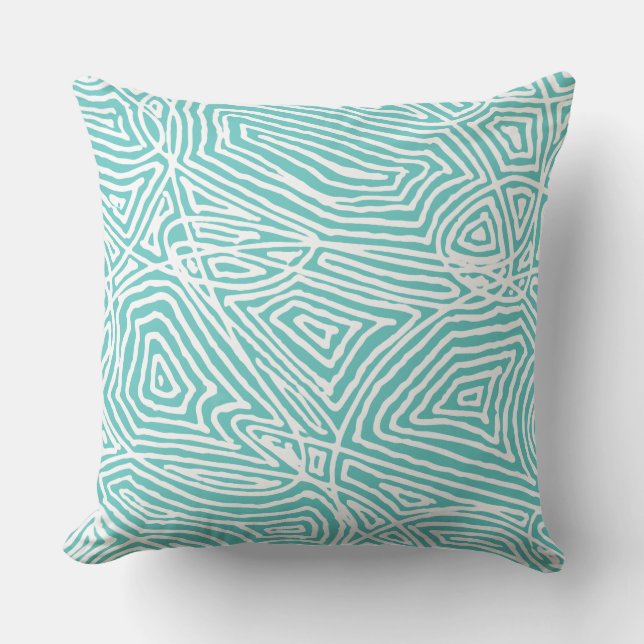 Coussin Scribbleempreintes Turquoise (Recto)
