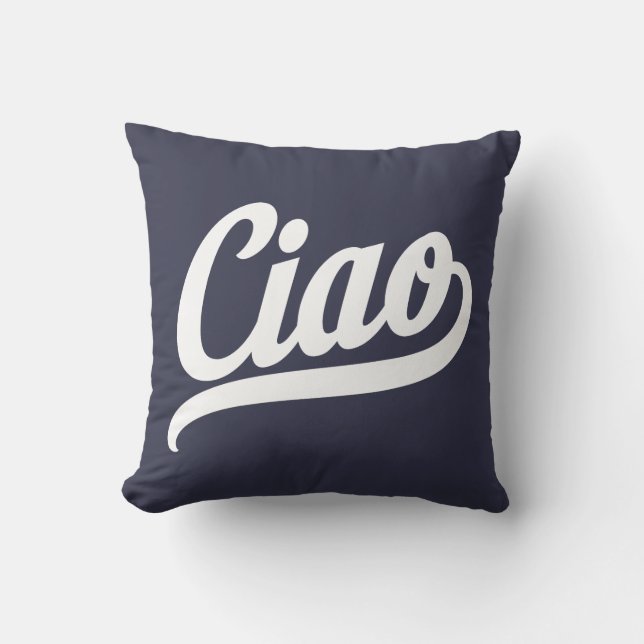 Coussin Script Ciao (blanc) (Recto)