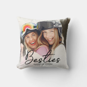Coussin Script de meilleures amies avec photo personnalisé