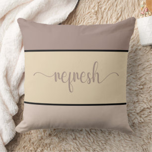 Coussin Script Earth Tones "Refresh" Jeu d'oreiller