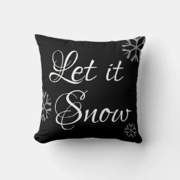 Coussin script LET IT SNOW - typographie