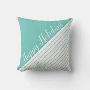Coussin Script moderne et rayures Noël