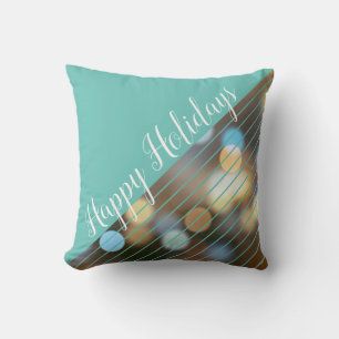 Coussin Script moderne Grilles Bokeh Noël