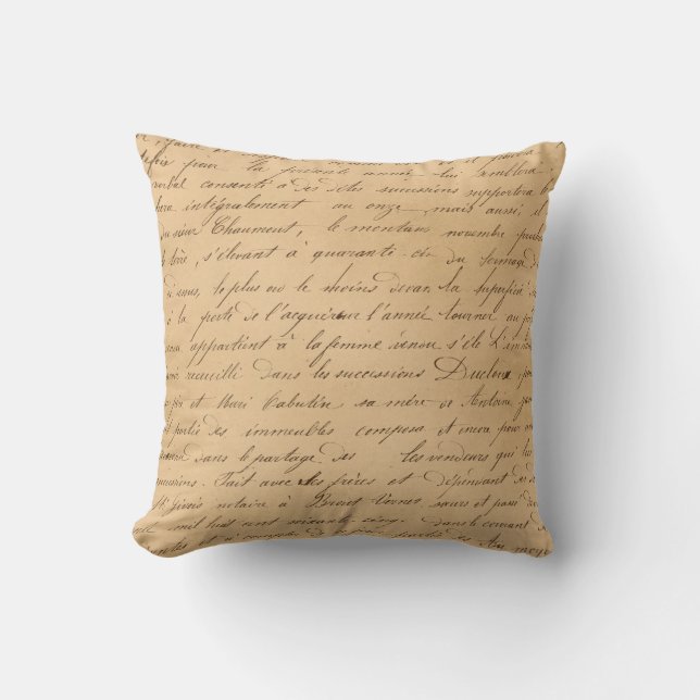 Coussin Script noir sur Tan (Recto)